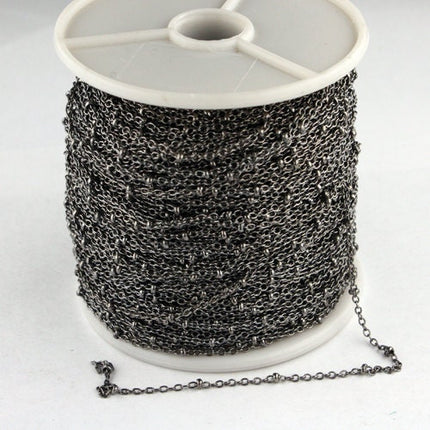 300 ft spool of Gunmetal Finished over brass Tiny Cable BALL Chain - 2.0x1.4mm SOLDERED link - 2014SAT