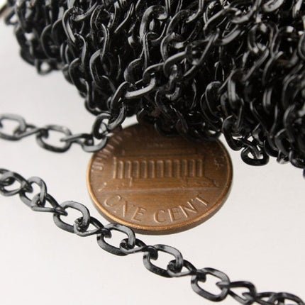New Sale Price 50 ft of Black Finished Twist Hammered Fashion Curb Chain - 5.2x3.8mm 22G Unsordered Link