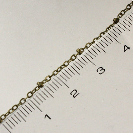 300 ft Antique Brass Satellite Chain Flat BALL Chain - 2.4x1.7mm SOLDER Chain link - Antique Bronze Tiny Small Ball Flat Cable - 2417SAT