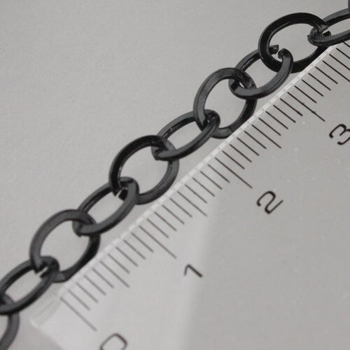 32 ft Black Flat Chain Cable Chain BIG Fashion Chain - 7.8x6.0mm - Unsoldered Link - Bulk Chain Necklace Wholesale DIY - 7860FL
