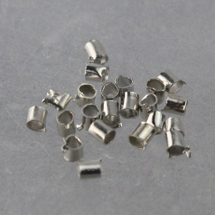 500 pcs of rhodium plated crimp tube - 1.5x1.5mm