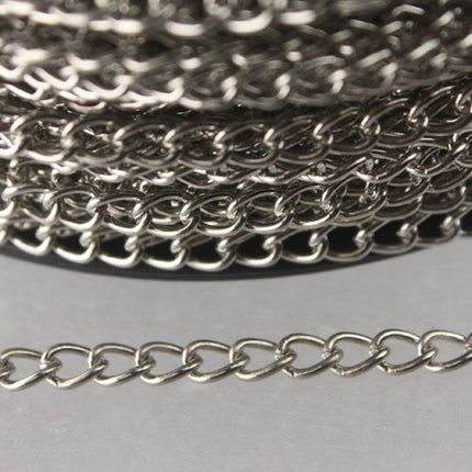32 feet of Rhodium Plated curb chain Large Big Link Curb Chain - 4.9x3.7mm unsoldered link - 4937CU