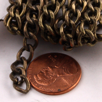 5 ft. Antique Brass Vintage Big Chunky Curb Chain - 5.5x8.0mm Unsoldered Link - 5580CA