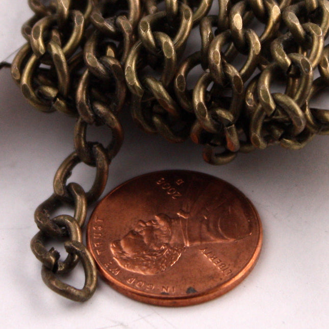 Antique Brass Chain, 5 ft. Antique Brass Vintage Big Chunky Curb Chain - 5.5x8.0mm Unsoldered Link, Antique Bronze Chain - 5580CA