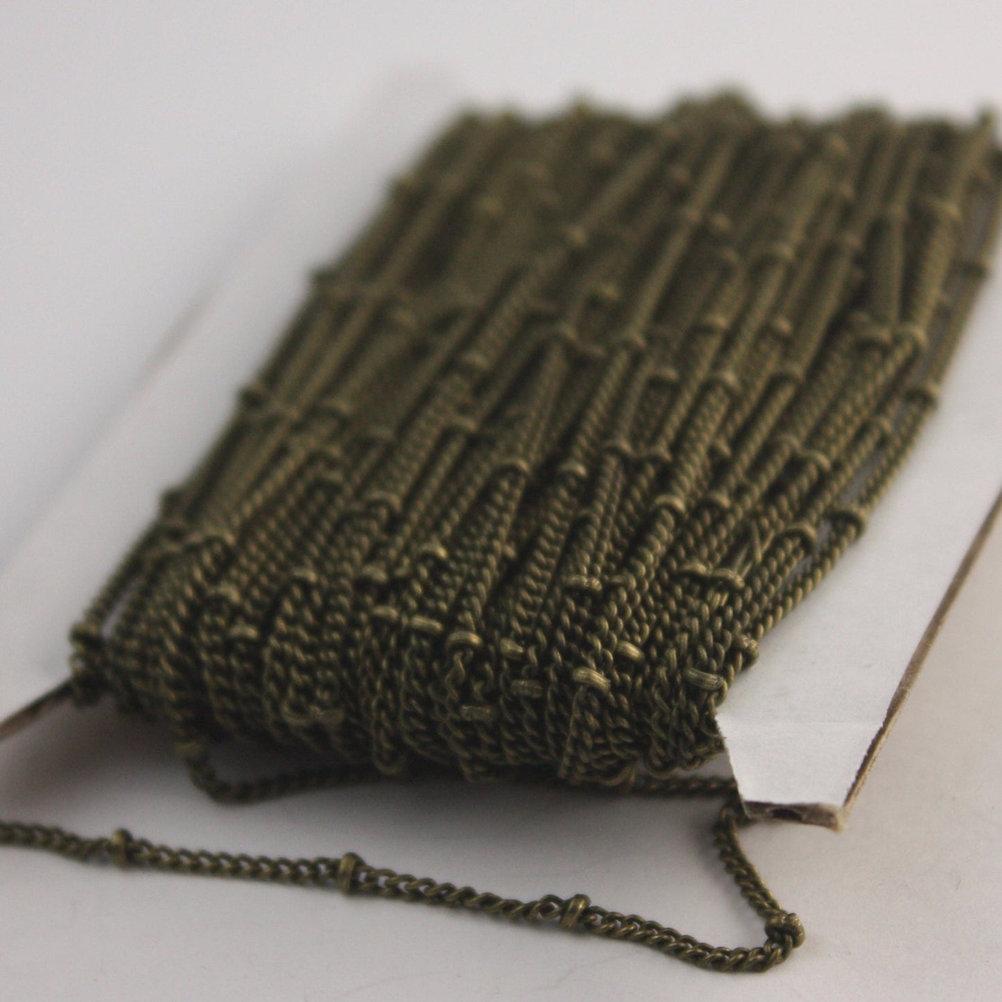 32 ft Antique Bronze Brass BALL Solder Curb Chain - 1.7mm - tiny Satellite Solder Curb Chain - Free Matching Jumpring (50pcs) - from USA