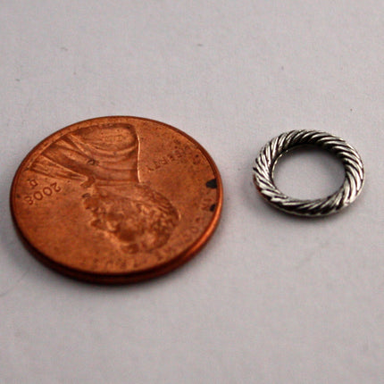 20 pcs of Antique silver Rope Soldered Link Jumpring - 10mm - 1.4mm Thickness 14x10mm