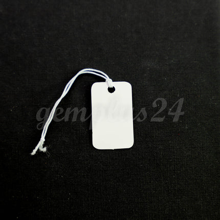 50/100/250/500 pcs of Jewelry - 15 x 25mm - Brown/White - Pre-strung Tags Elastic String - Price Hang Tag ID Label