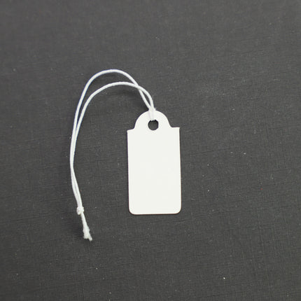 50/100/250/500 pcs of Jewelry - 1/2" x 1" - 13 x 26 mm - Brown/White - Pre-strung Tags Elastic String - Price Hang Tag ID Label