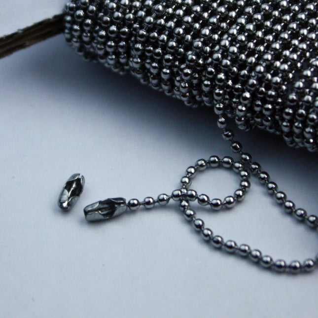10 feet Stainless Steel BALL Chain - 1.5mm ball size with FREE 6 pcs of Connector (Insert)