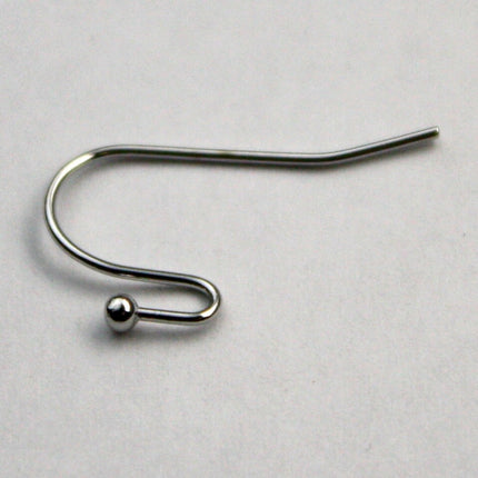 50(25pr) Ball End Earring Ear Wire - Antique Silver Rhodium Plated on Solid Brass Ear Wires, French hook style, ball end - ERBall