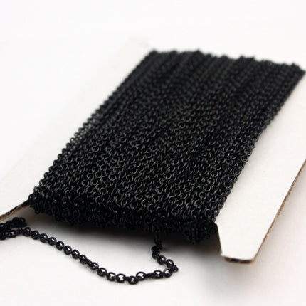 Black Chain bulk Chain, 100 ft of Round Soldered Chain Cable Chain - 2x2.5mm SOLDERED link - Necklace Wholesale chain - 225S