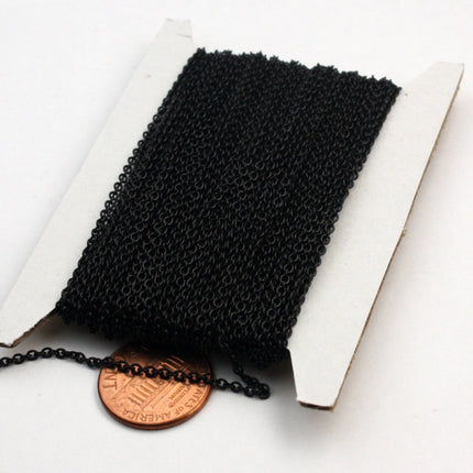 Black Chain bulk Chain, 100 ft of Round Soldered Chain Cable Chain - 2x2.5mm SOLDERED link - Necklace Wholesale chain - 225S