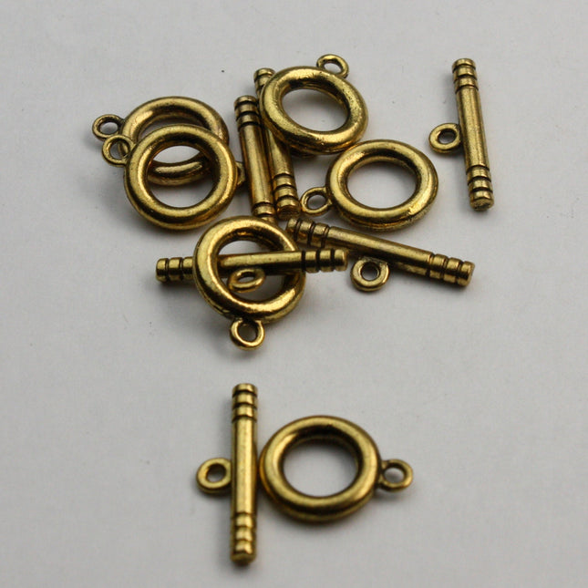 Wholesale 100 sets of Antique Gold Toggle Clasps