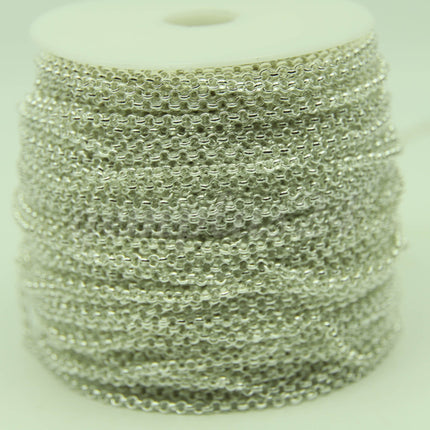ATC Anti-Tarnishing Coating 24K Deep Gold Plated ROLO Chain bulk, 3/10/32/50 Feet of SOLDERED Rolo Chain - 3.1mm Links - ATC3.1BL