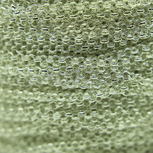 ATC Anti-Tarnishing Coating Sterling Silver Plated ROLO Chain bulk, 3/10/32/50 Feet of SOLDERED Rolo Chain - 3.1mm Links - ATC3.1BL