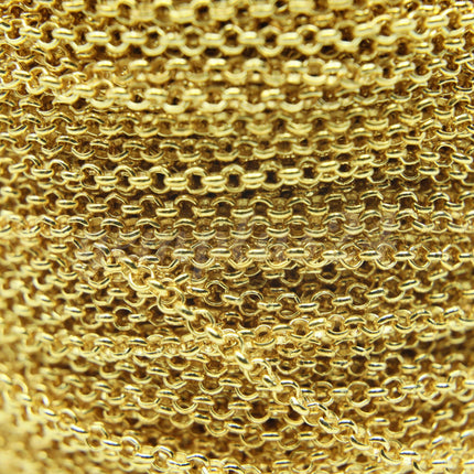 ATC Anti-Tarnishing Coating Pinky Gold Plated ROLO Chain bulk, 3/10/32/50 Feet of SOLDERED Rolo Chain - 3.1mm Links - ATC3.1BL