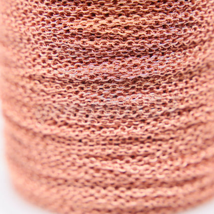 ATC Anti-Tarnishing Coating 24K Deep Gold Plated Cable Chain bulk, 3/10/32/50/100/300 Feet of SOLDERED Link - 2.0x1.4mm Links - ATC2014