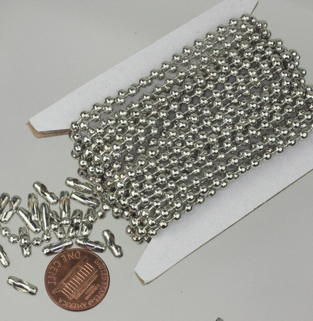 Sample 3 feet Antique Brass/Copper/Rhodium/Gunmetal/Champagne Gold/Black Big Chunky Ball chain - 3.2mm -  with 5 Pcs FREE Connector