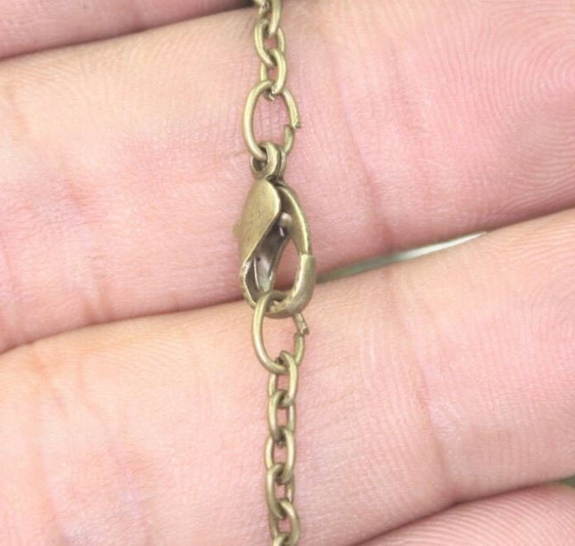 24 inch Pre Made Cable Chain Necklace With Lobster Clasp - Antique Brass/Copper/Rhodium/Gunmetal Plated - 3.8x2.6mm Link - 0.7mm Wire