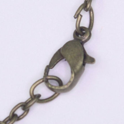 24 inch Pre Made Cable Chain Necklace With Lobster Clasp - Antique Brass/Copper/Rhodium/Gunmetal Plated - 3.8x2.6mm Link - 0.7mm Wire