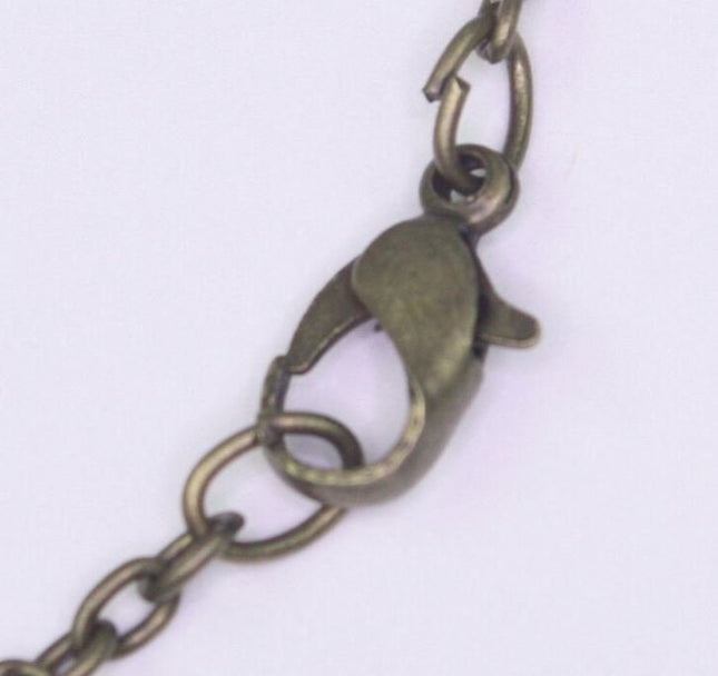 24 inch Pre Made Cable Chain Necklace With Lobster Clasp - Antique Brass/Copper/Rhodium/Gunmetal Plated - 3.8x2.6mm Link - 0.7mm Wire