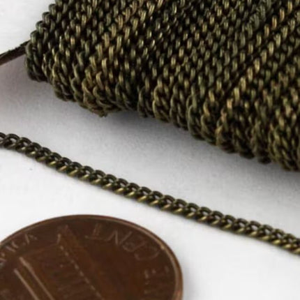 10/32/50/100/300 Feet with FREE Jumpring (100 pcs) of Curb Chain - Micro Dainty Tiny Small Curb Chain - 1.6mm Soldered Link - 1.45S