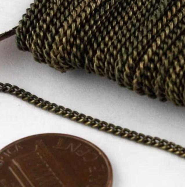 10/32/50/100/300 Feet with FREE Jumpring (100 pcs) of Curb Chain - Micro Dainty Tiny Small Curb Chain - 1.6mm Soldered Link - 1.45S