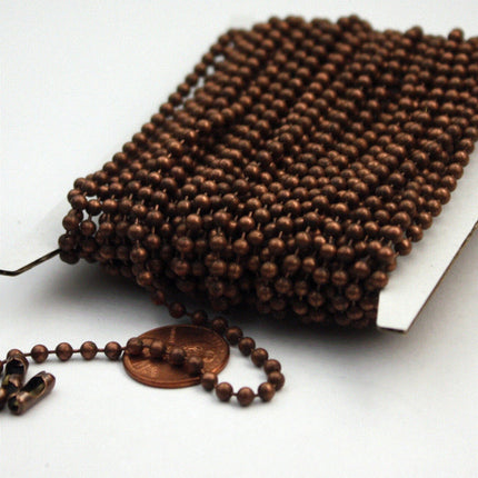 Sample 3 feet Antique Brass/Copper/Rhodium/Gunmetal/Champagne Gold/Black Big Chunky Ball chain - 3.2mm -  with 5 Pcs FREE Connector