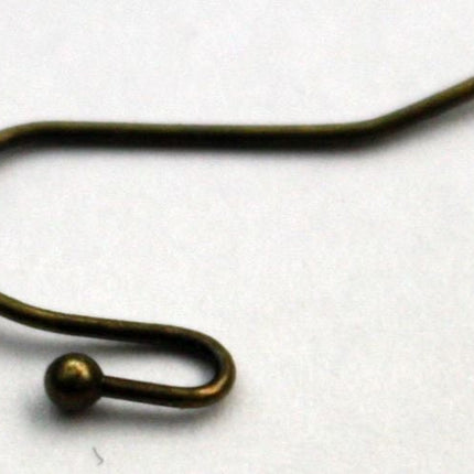 Ball End Earring Ear Wire - Antique Brass/Copper/Rhodium/Gunmetal/Silver Plated on Solid Brass Ear Wires, French hook style, ball end - ER01