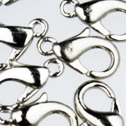 12mm Brass Lobster Claw Clasp - Antique Brass/Copper/Rhodim/Gunmetal/Silver/Gold/Black Plated on Brass - LOB12-B