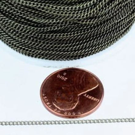 Sample 3 Feet with FREE Jumpring (10 pcs) of Curb Chain - Micro Dainty Tiny Small Curb Chain - 1.35mm Soldered Link - 1.35S