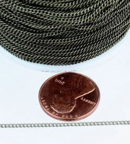3/10/32/50/100/300 Feet Spool of Curb Chain - Micro Dainty Tiny Small Curb Chain - 1.35mm Soldered Link - 1.35S