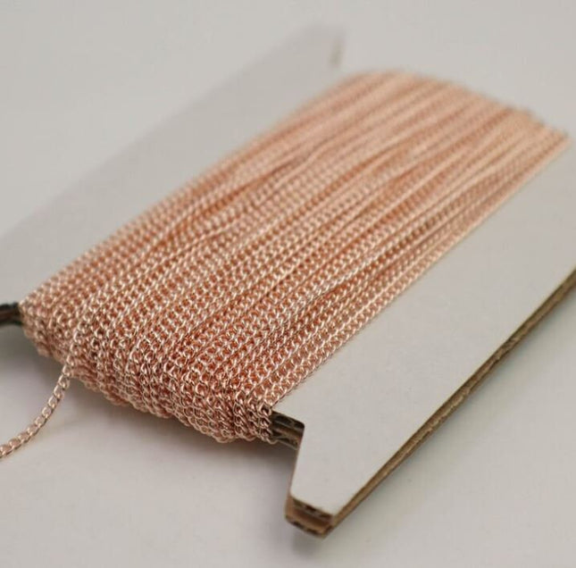 10/32/50/100/300 Feet with FREE Jumpring (100 pcs) of Curb Chain - Micro Dainty Tiny Small Curb Chain - 1.6mm Soldered Link - 1.45S