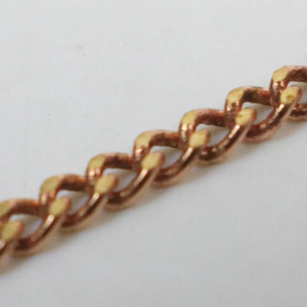 100 feet spool of Raw Brass (Copper Color) (No Plated Virgin) Copper SOLDERED Round Sturdy   Diamond Cut  Curb Chain - 2.3mm Solder link - 2.3F