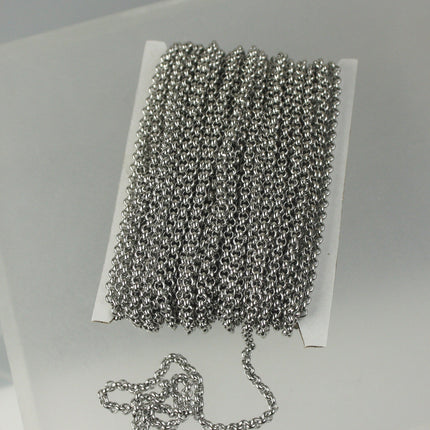 3 Ft Stainless Steel Chain ROLO chain - 2.0mm 2mm - Bulk Chain Necklace Wholesale DIY Jewelry Chain - ST20BL