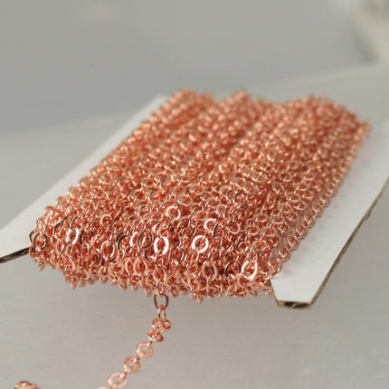 32 ft spool of Bright Copper finished  Brass Flat Soldered Cable Chain 3.4x2.9mm - 3429F