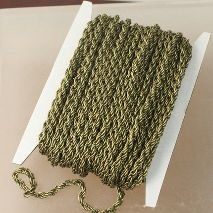 NEW 10 ft of Antique Brass Plated BIG Heavy Fashion Rope Chain - 3.5mm Thickness - 35ROPE