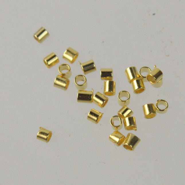 500 pcs Gold Plated micro Crimp tube bead 1.5x1.5mm