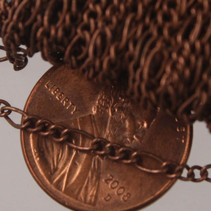 Sample 3 feet Antique Copper Chain Bulk Chain - SOLDERED Chain Sturdy figaro chain 2x4.5mm - Necklace  Wholesale Chain - 245FIGARO