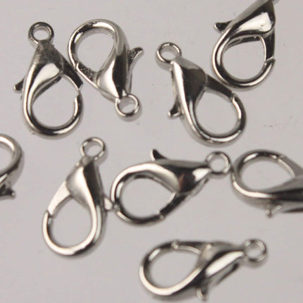NEW New 25 pcs of Rhodium Plated BIG Large lobster claw clasp - 14x8mm - Ship from California USA
