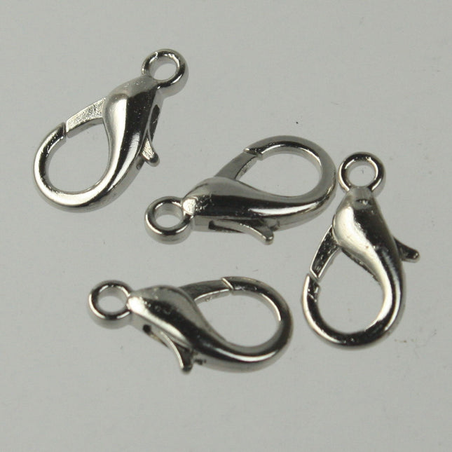 NEW New 20 pcs of Rhodium Plated extra LARGE 16mm lobster claw clasp - 16x9mm - Ship from California USA