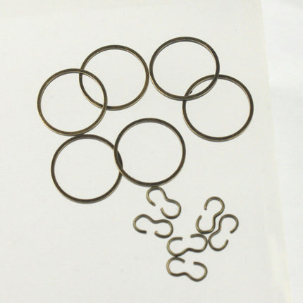 50 pcs of Antique Brass Plated Brass Soldered Ring - 15 mm 18G