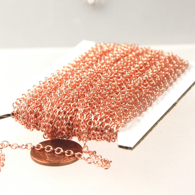 300 feet of Bright Copper SOLDERED Cable Chain - 3.4x3.0mm SOLDERED LInk - 3430S