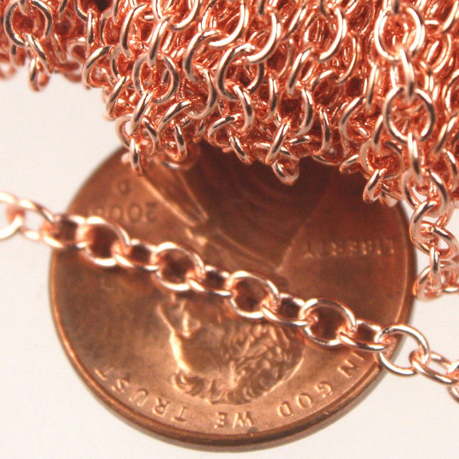 300 feet of Bright Copper SOLDERED Cable Chain - 3.4x3.0mm SOLDERED LInk - 3430S