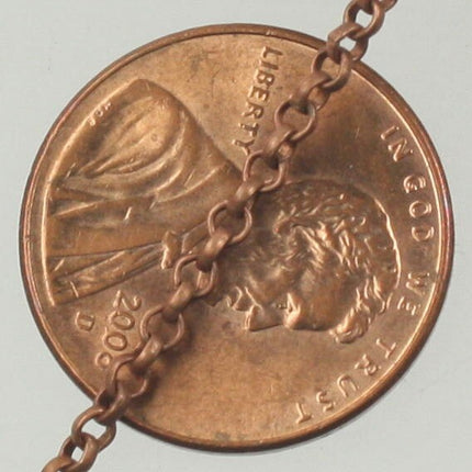100 feet Antique Copper Rolo Chain SOLDERED Rolo Chain - 2.0mm 2mm Soldered Links bulk chain - 2.0BL