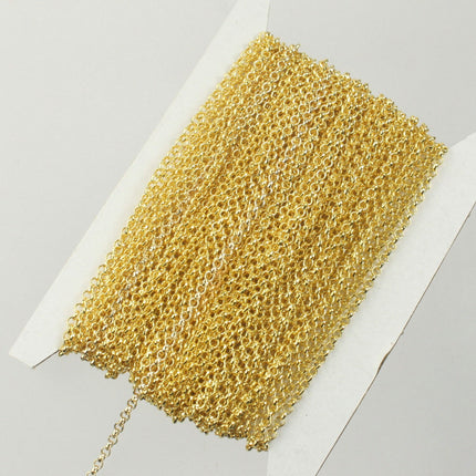 Gold Plated Rolo Chain bulk, 32 ft of Gold Plated SOLDERED Rolo Chain - 2.0mm 2mm Soldered Links -  Wholesale Bulk Jewelry