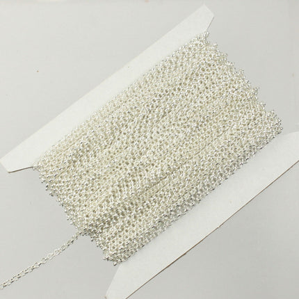 Sterling Silver Plated ROLO Chain bulk, 32 ft of SOLDERED Rolo Chain - 2.0mm 2mm Soldered Links - Necklace Bracelet - 2.0BL