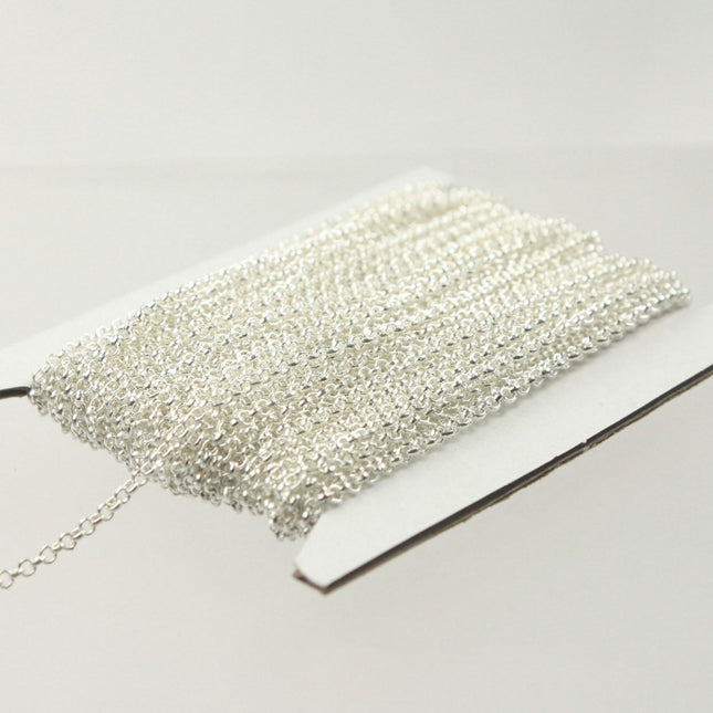Sterling Silver Plated ROLO Chain bulk, 300 ft of SOLDERED Rolo Chain - 2.0mm 2mm Soldered Links -  Wholesale Bulk - 2.0BL