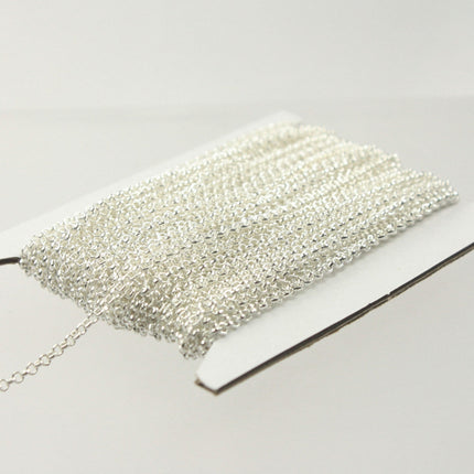 Sterling Silver Plated ROLO Chain bulk, 32 ft of SOLDERED Rolo Chain - 2.0mm 2mm Soldered Links -  Wholesale Bulk - 2.0BL