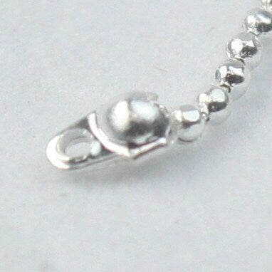 Sterling Silver Plated Ball Chain Bulk, 100 ft. spool of FACET micro ball chain - 1.2mm ball w/ FREE 100 connectors  (Crimp) - 12DC